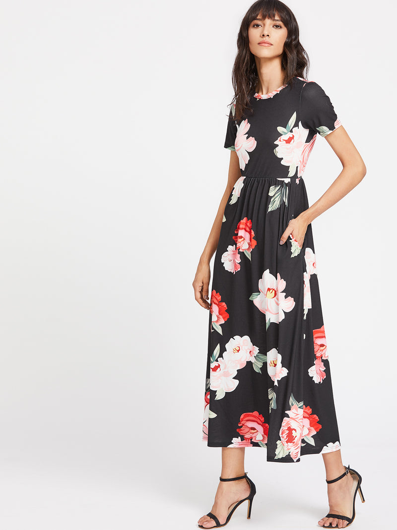 Opaque Floral Maxi Dress