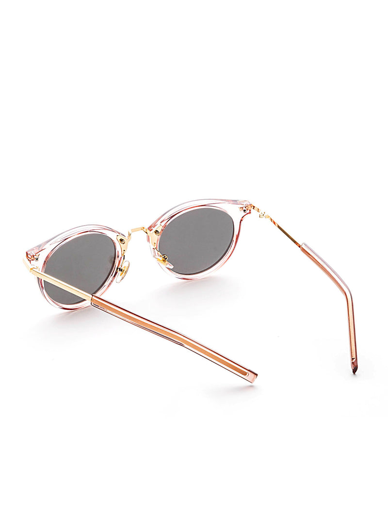Crystal Clear Round Reflection Sunglasses