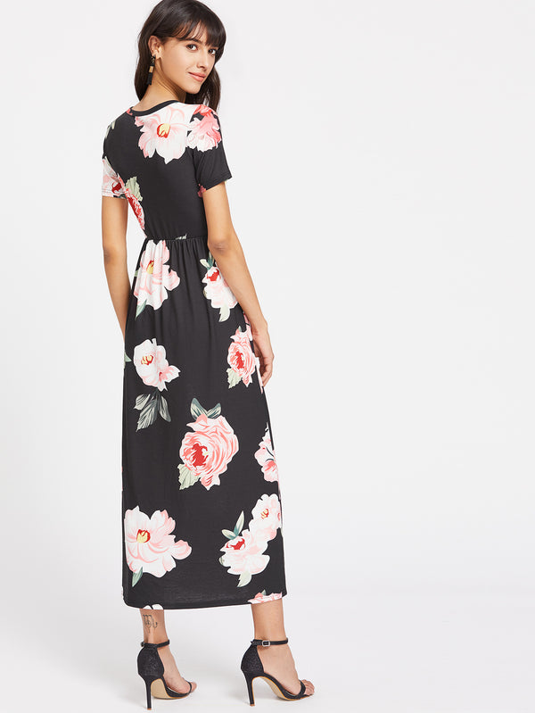 Opaque Floral Maxi Dress