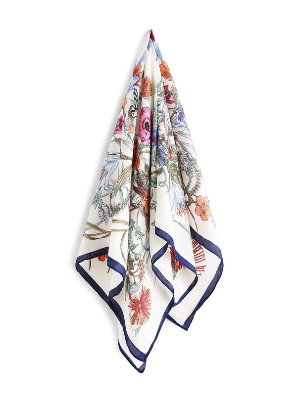 Harvest Print Contrast Boarder Head Scarf