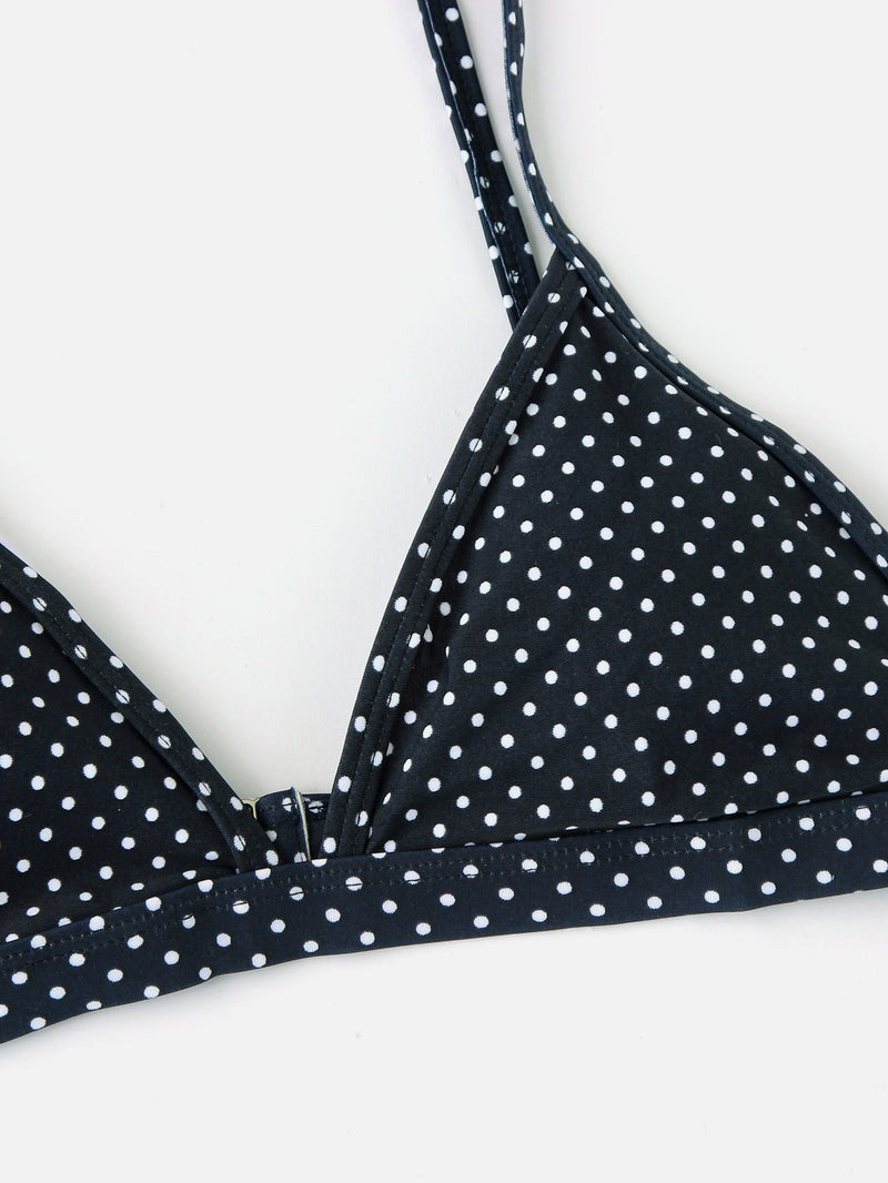 Fennel Polka Dot Triangle Bikini Top